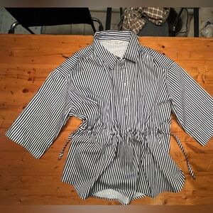 Striped Black and White Women's Top